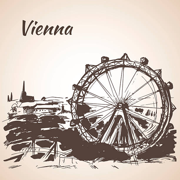 ilustrações de stock, clip art, desenhos animados e ícones de mão desenhada viena parque de diversões - prater park