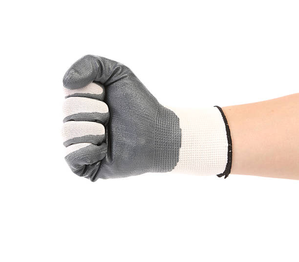 istock Worker hand glove clenching fist. 531779412
