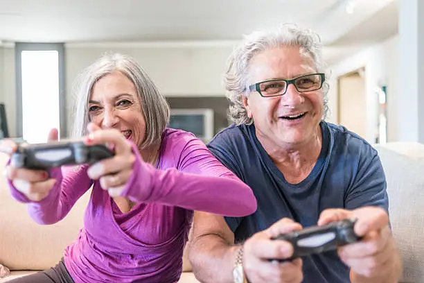 Young at heart grandparents series: Playing videogames