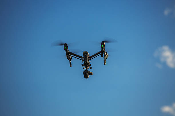 Varna, Bulgaria - May 13 ,2016: Image of DJI Inspire 1 Pro drone UAV quadcopter which shoots 4k video and 16mp still images  and is controlled by wireless remote with a range of 2km
