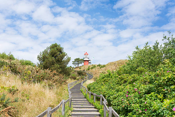 Lighthouse at Vlieland Island Netherlands stock photo