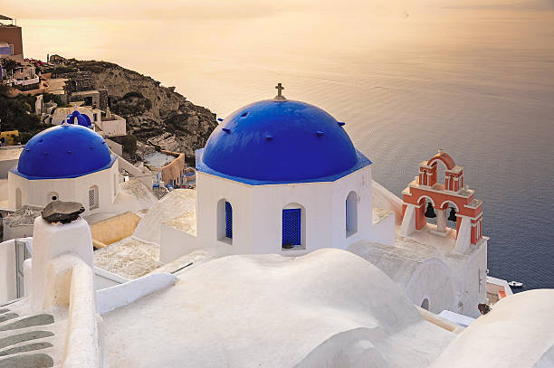 istock Cupolas with the Caldera in Santorini 531790767