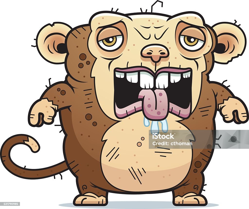 Tired Ugly Monkey Stock Illustration - Download Image Now - Cartoon,  Monkey, Ugliness - iStock
