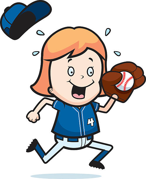 Cartoon Child Softball Stock Illustration - Download Image Now - Girls,  Softball - Ball, Softball - Sport - iStock