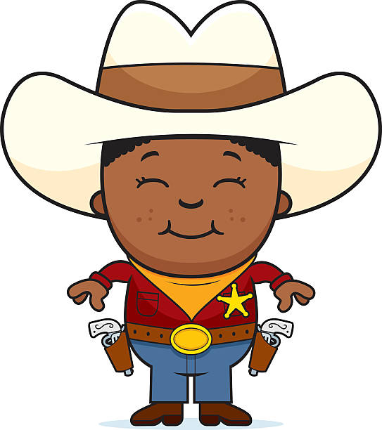 счастливый маленькая cowboy - sheriffs deputy stock illustrations