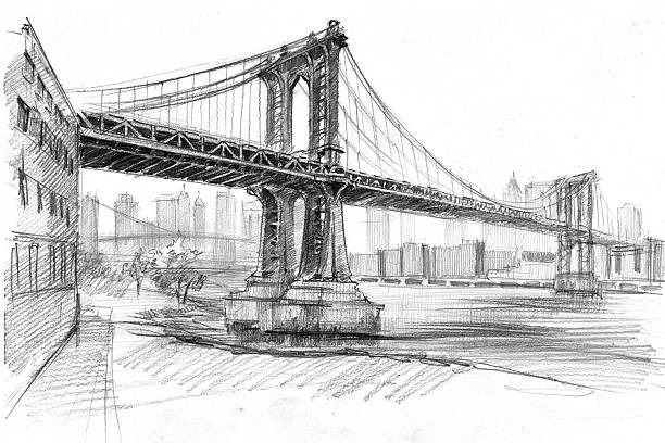 Every year Choose Leopard Ilustrații de stoc cu Desen În Creion Al Podului Manhattan Din New York -  Descarca imaginea acum - Schiţă, New York - Stat, Orizont urban - iStock