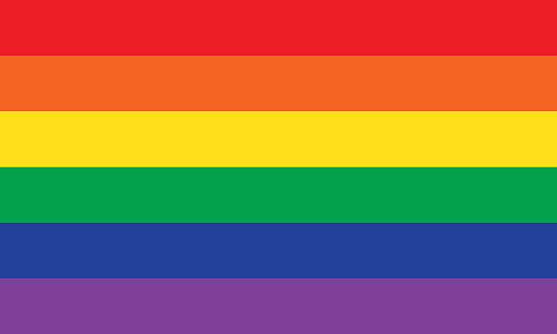 Rainbow or Pride Flag Illustration of a rainbow flag, pride flag, or LGBT community flag icon - red, orange, yellow, green, blue, purple. rainbow flag stock illustrations