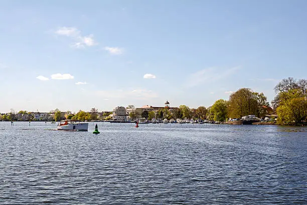 View to Havel river and old town of Potsdam, Brandenburg Germany