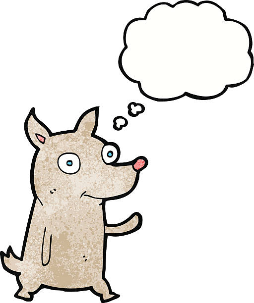 istock cartoon little dog waving with thought bubble 531797219