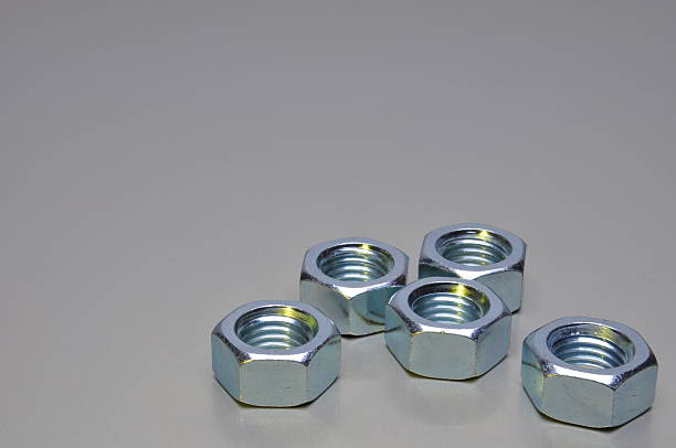 istock Group of steel nuts 531810859