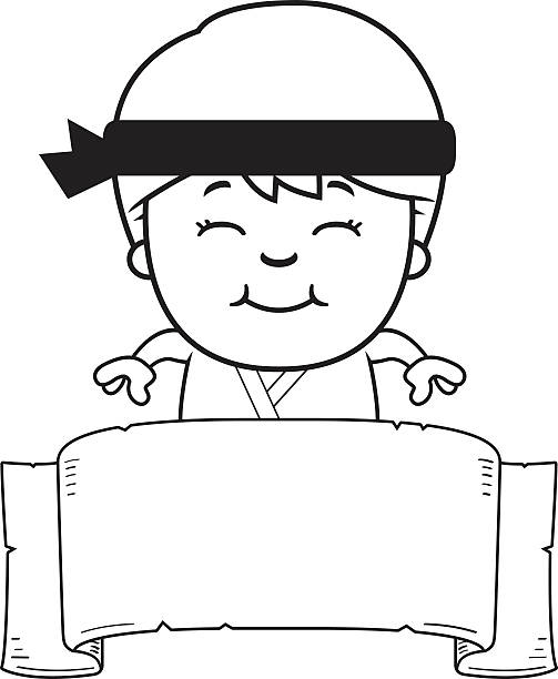 ilustrações, clipart, desenhos animados e ícones de crianças dos desenhos animados karate banner - martial arts child judo computer graphic