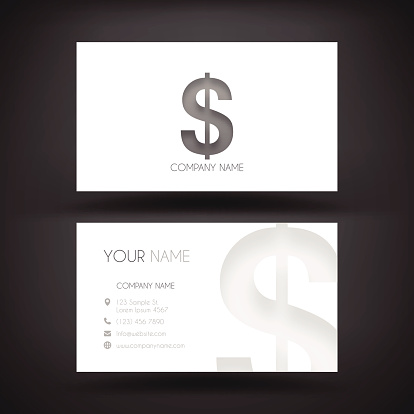 Business Card template with the Dollar symbol 