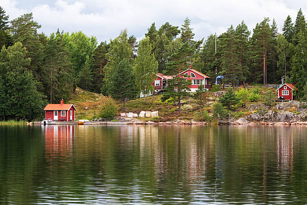 istock Red summer cottages in Sweden. 531827655