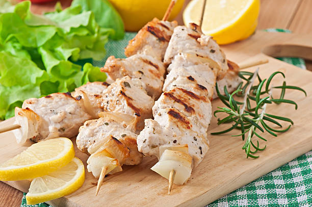 istock Grilled pork kebab with onions 531828421
