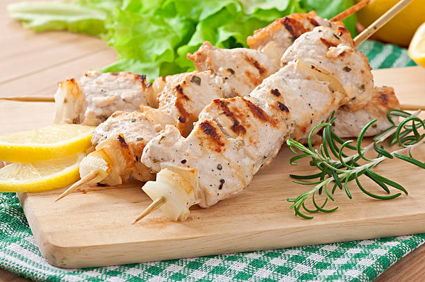 istock Grilled pork kebab with onions 531828425