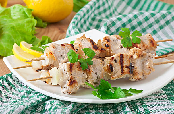 istock Grilled pork kebab with onions 531828457