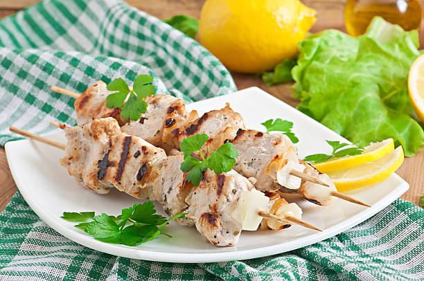 istock Grilled pork kebab with onions 531828459