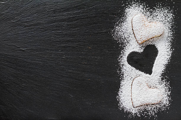 istock Heart shaped cookies powdered with sugar powder 531842289
