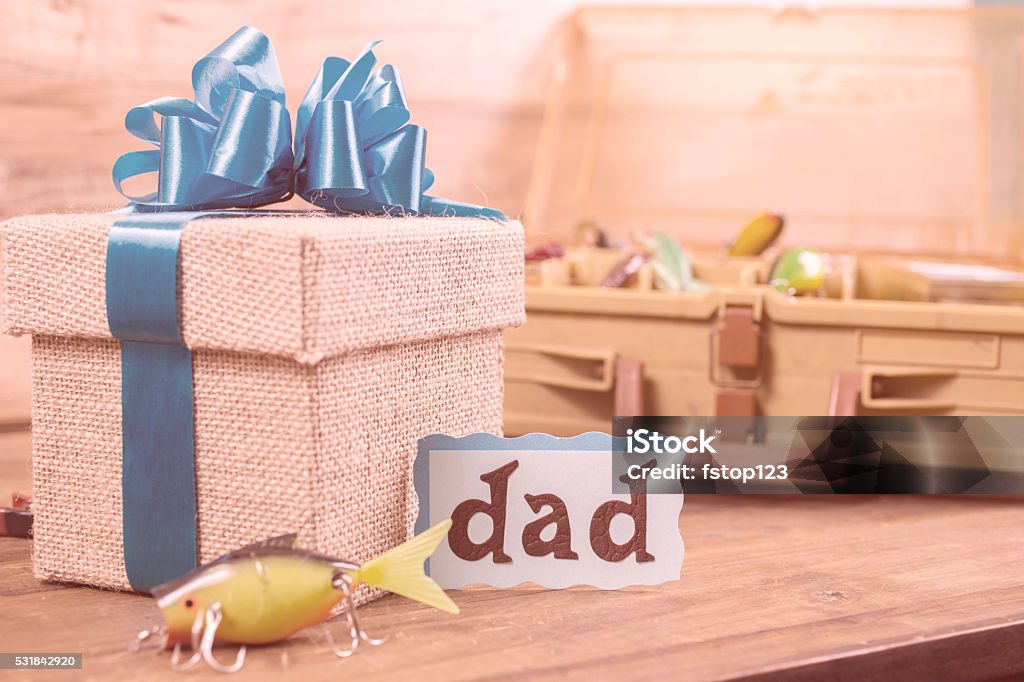 Fathers Day Fishing Gift For Dad Lures Tackle Box Stock Photo - Download  Image Now - iStock