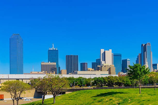 istock Spring morning with Dallas skyline and green field, TX 531844032
