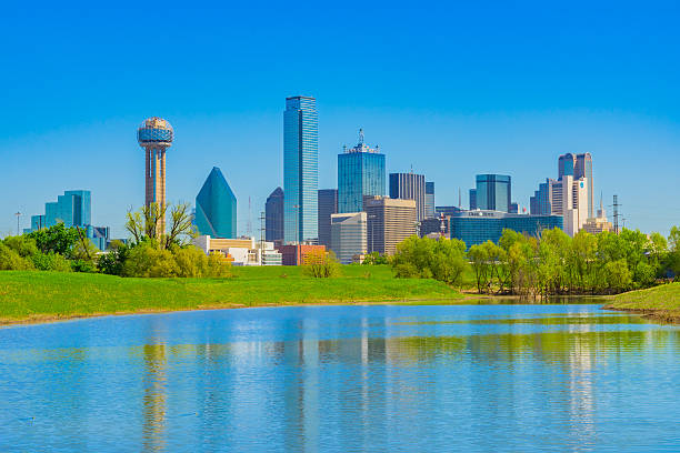 istock Dallas skyline cityscape with spring foliage,TX 531844110