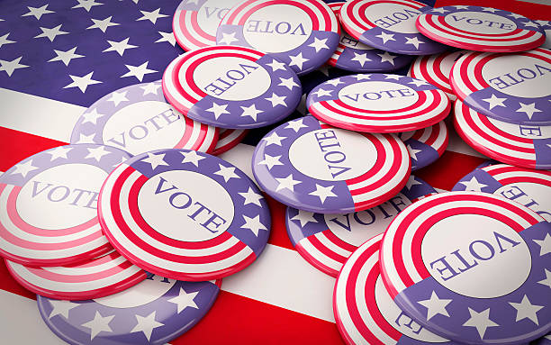 istock 3d llustration of presidential campaign pins. 531844698