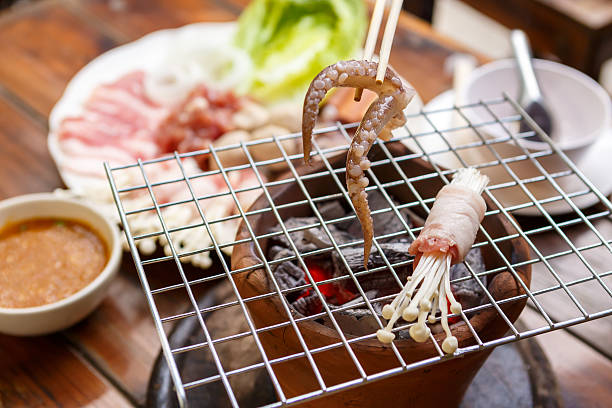 Pork and sea food grill