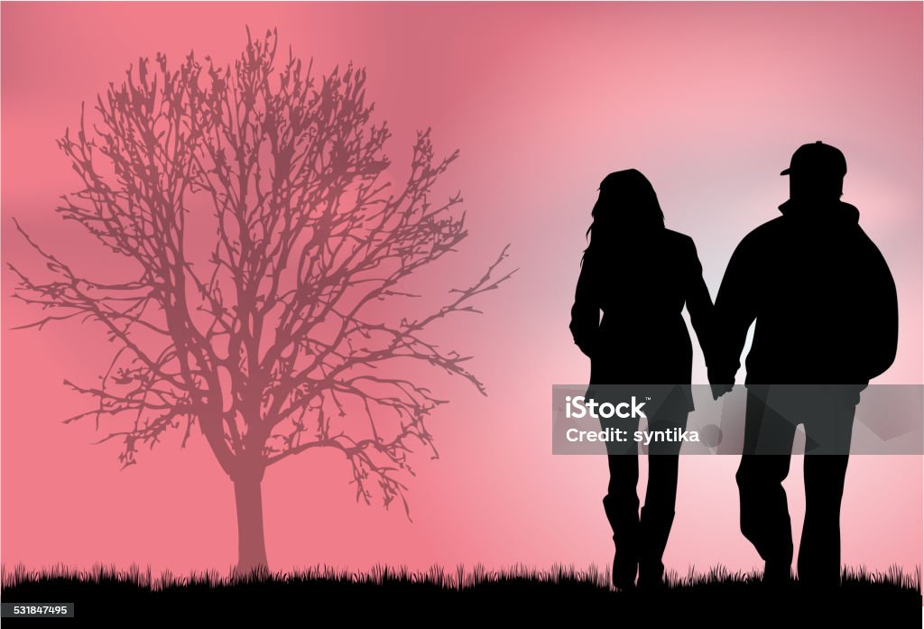 Couple Silhouettes 2015 stock vector