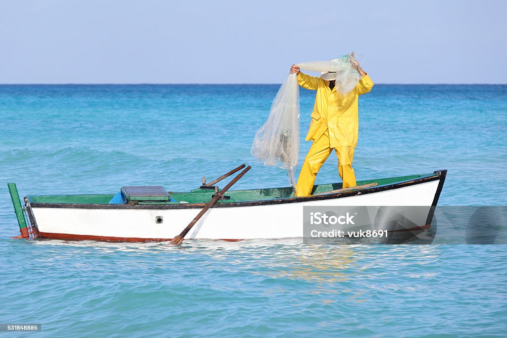 Net fishing Net fishing in Varadero, Cuba 2015 Stock Photo