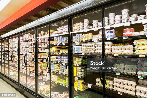 Grocery Store Stock Photo - Download Image Now - Supermarket, Refrigerator, Refrigerated Section - Supermarket