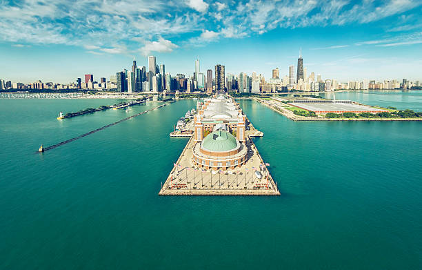 istock Chicago Skyline aerial view with Navy Pier 531850734