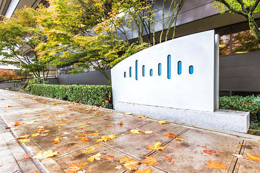 seattle, usa - November 9, 2015: cisco logo on wall near foopath in seattle