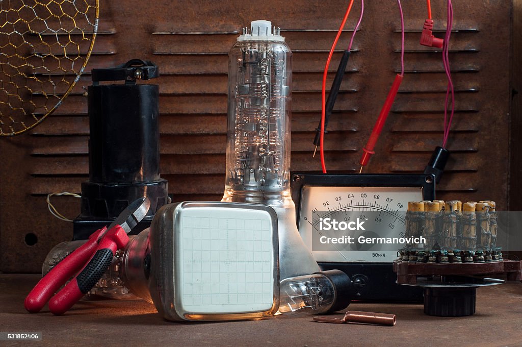 Details of old electrical equipment Circuit Board Stock Photo