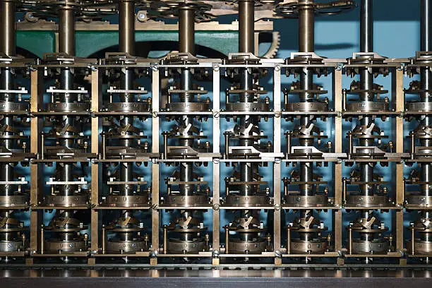 Metal Turing machine close-up photo