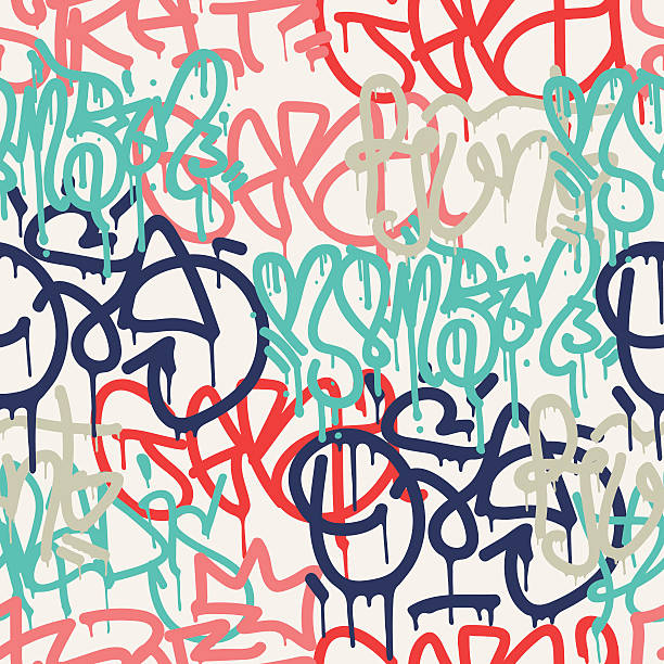 ilustrações de stock, clip art, desenhos animados e ícones de fundo de grafite motivo homogéneo - typescript graffiti computer graphic label