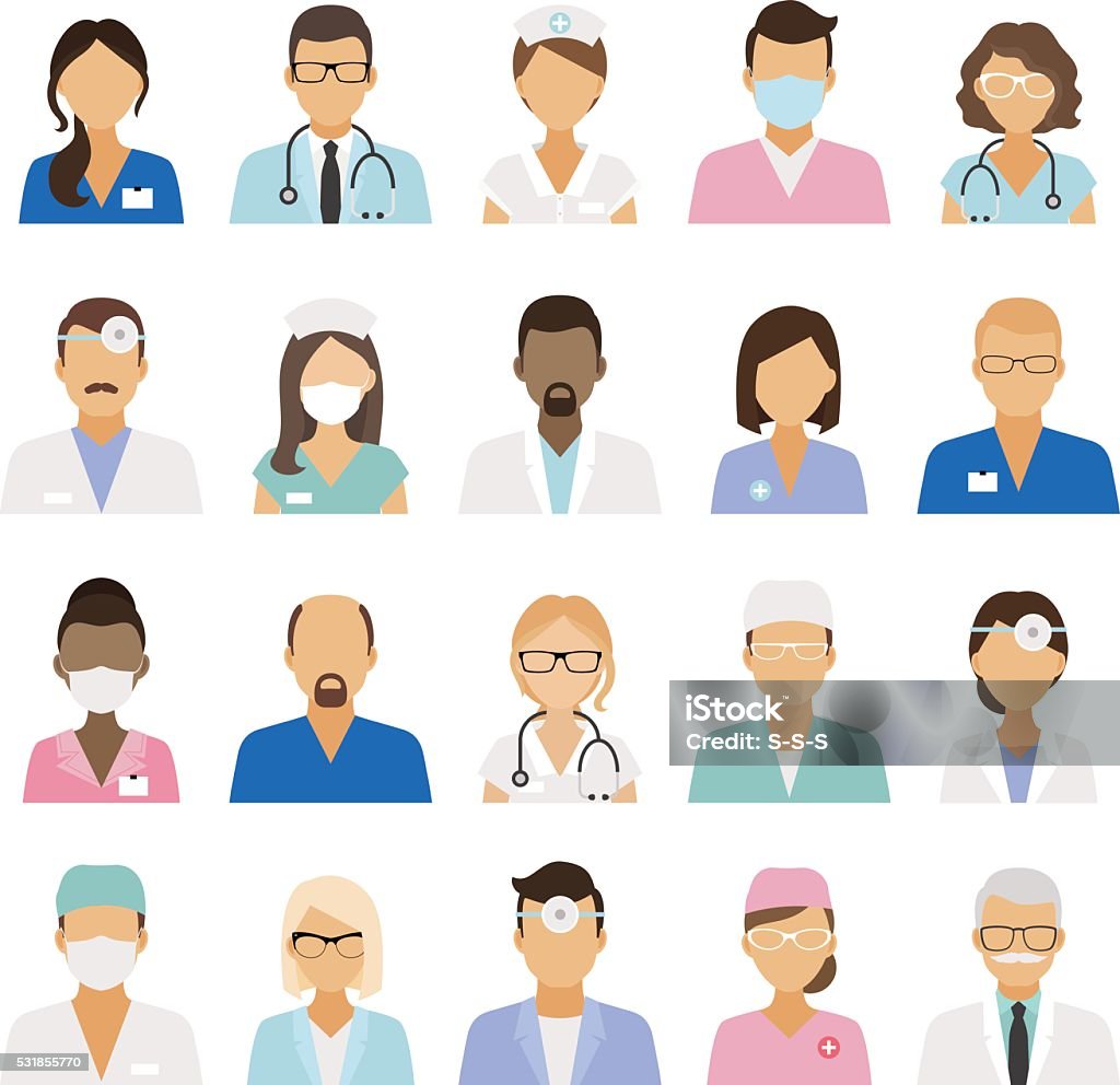Medical staff icons Medical staff icons. Doctors and nurses medical staffs avatars. Vector illustration Doctor stock vector