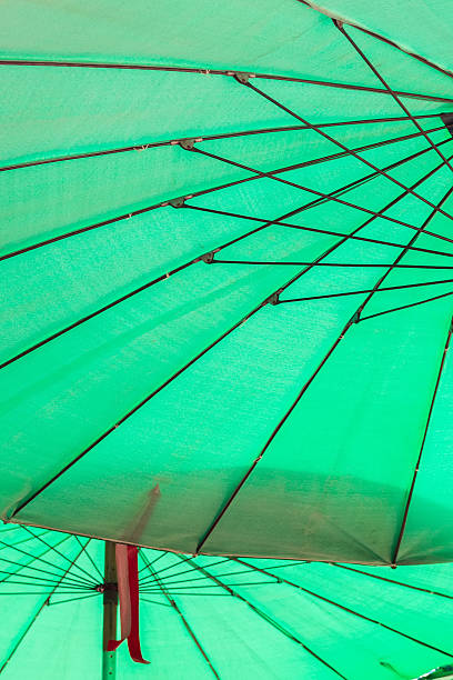 istock The inside of an open green umbrella 531858752