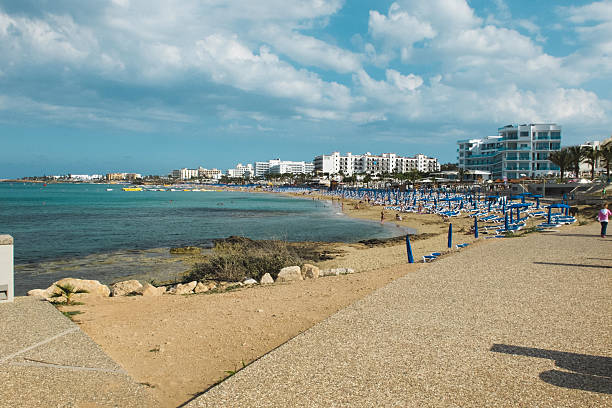 istock Colorful beach on which people are sunbathing 531861480