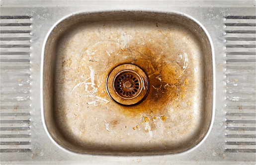 grunge old dirty metal rusty sink background