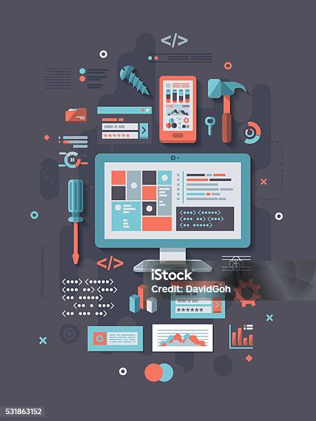 Programming Flat Design Concept Stock Illustration - Download Image Now ...