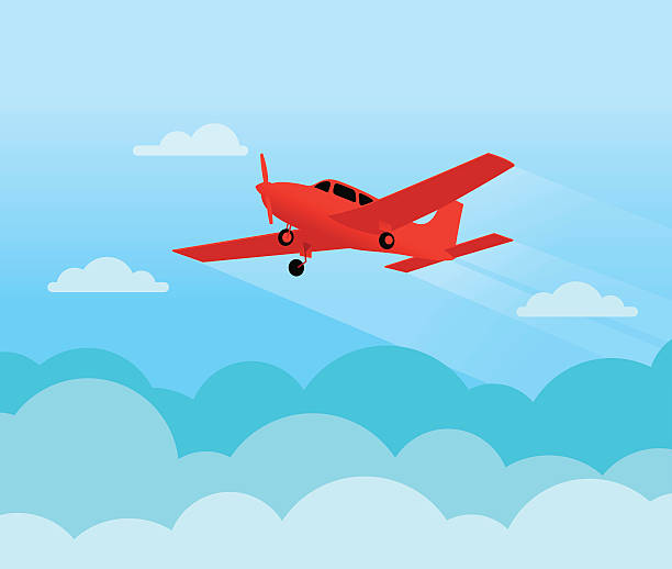 面のスカイ - airport airplane landing red点のイラスト素材／クリッ�プアート素材／マンガ素材／アイコン素材