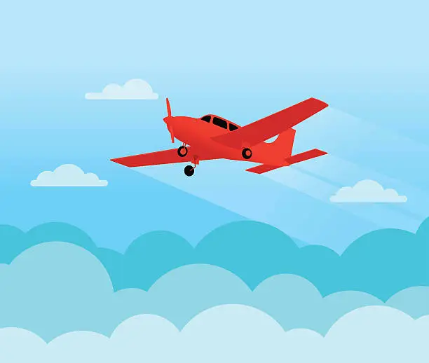 Vector illustration of Plane in the Sky