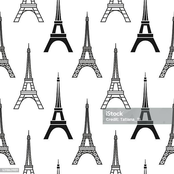 Paris Pattern Stock Illustration - Download Image Now - Eiffel Tower ...