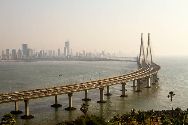 Bandra Worli Sea Link A late afternoon photo of the Bandra Worli Sea Link in Mumbai. mumbai photos stock pictures, royalty-free photos & images
