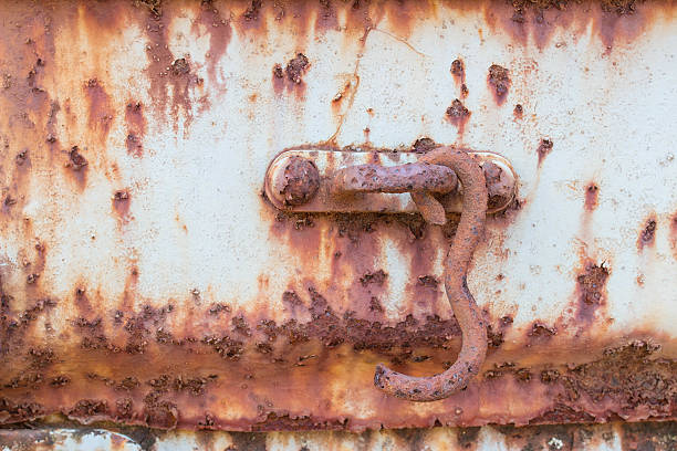 Rust bolt of the old train in the train graveyard