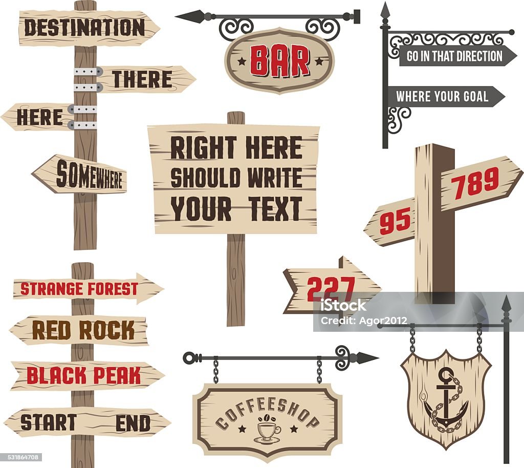 Funky Signposts Signposts Stock Illustration - Download Image Now - Road Sign ...