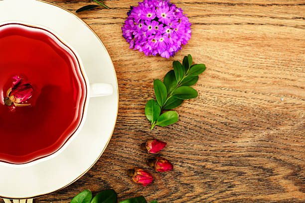 istock Red Rose Hibiscus Tea with Flowers 531864960