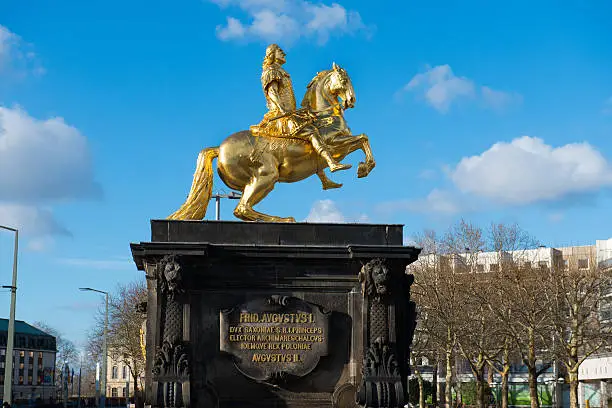 The statue of Augustus II The Strong (Golden Rider) in Dresden, Germany