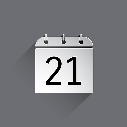 Flat calendar icon. Date and time background.