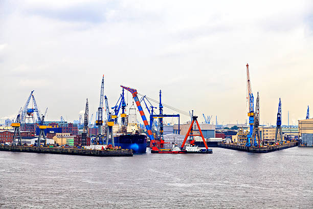 istock Freight industrial port in Hamburg, Germany 531866241